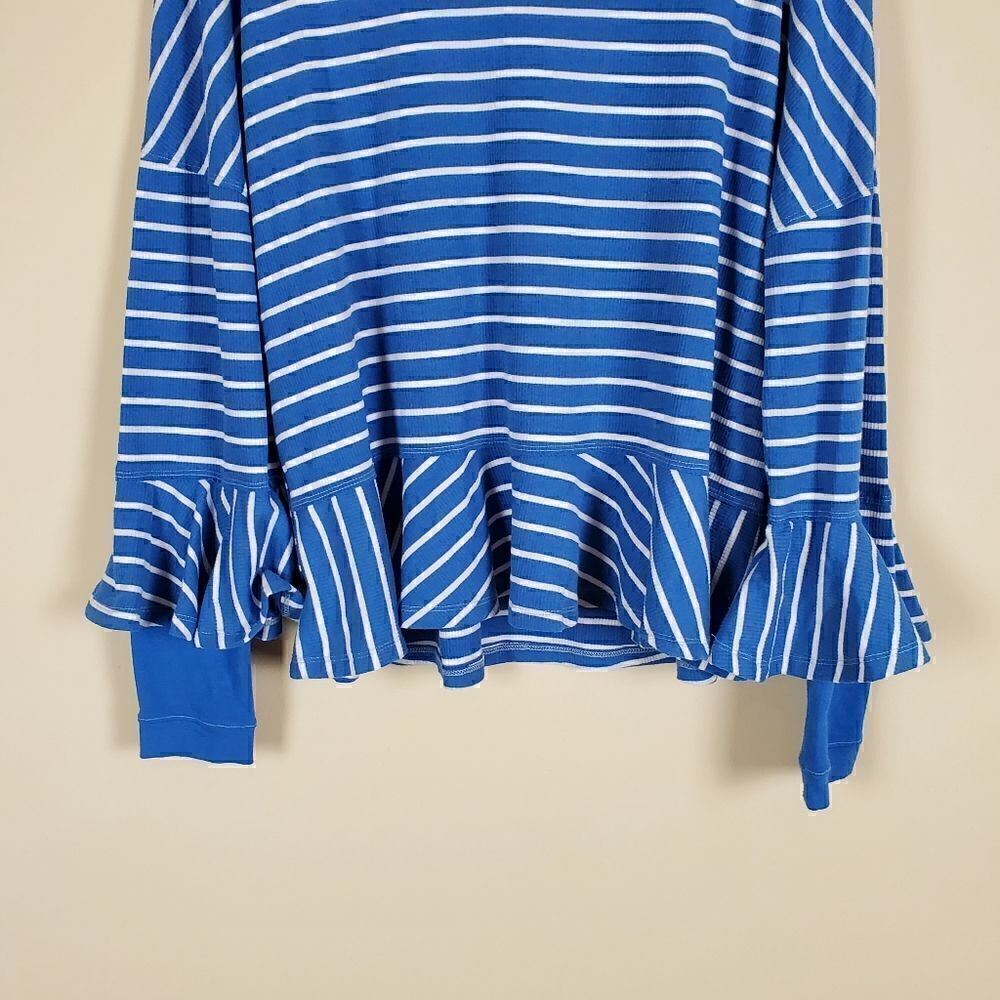 We The Free Roundabout Blue Stripe Long Sleeve Top Small - Picture 3 of 7
